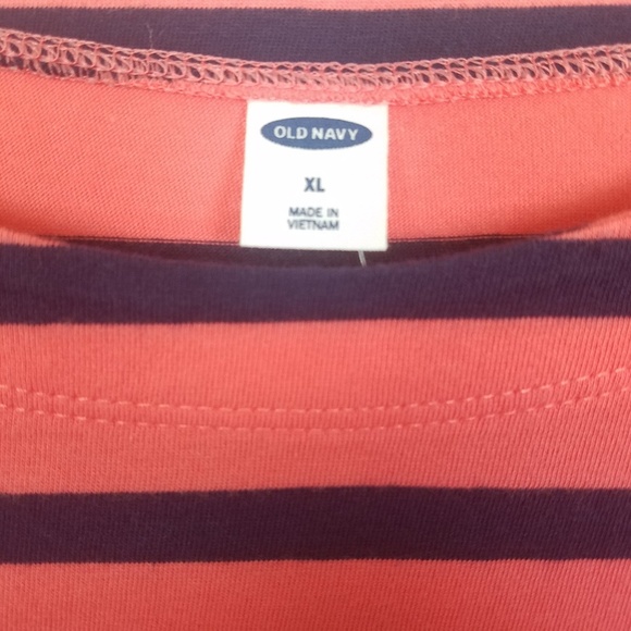 Old Navy Striped Top Coral/Navy XL - Picture 3 of 4
